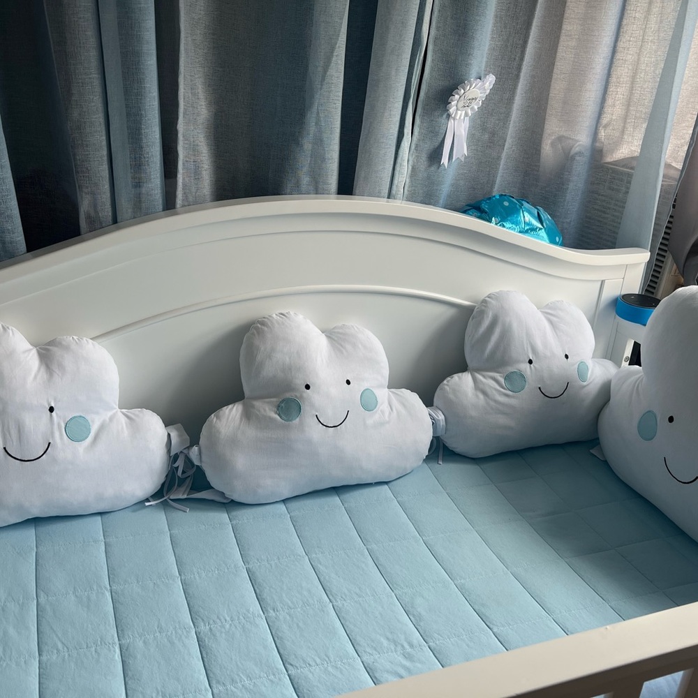17 Pieces Baby badding set.. blue and white